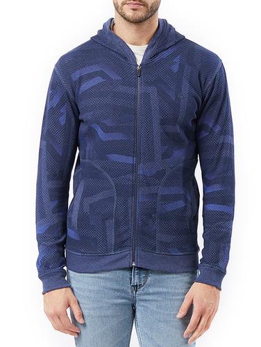 blue cotton casual jacket - 15340171 - Very Small Image - 1