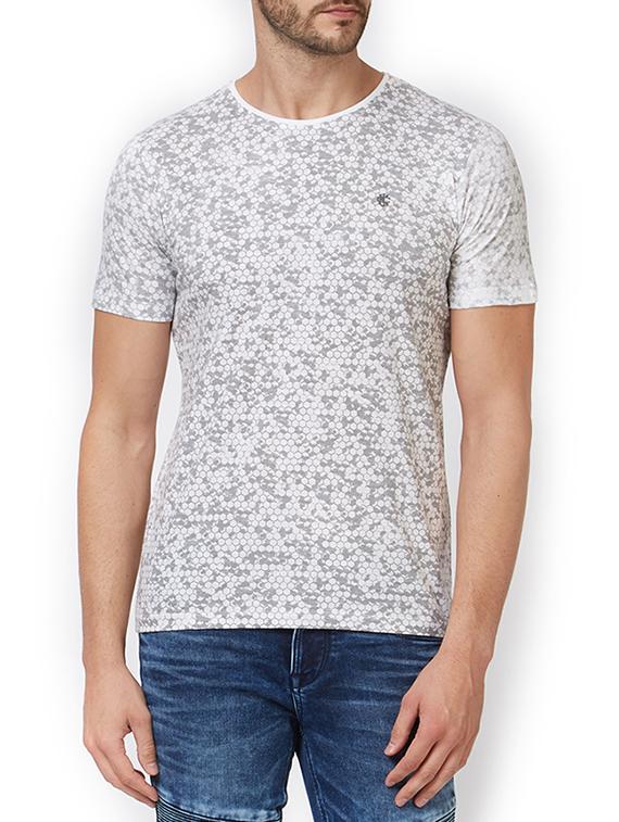 white cotton all over print t-shirt - 15340178 - Zoom Image - 1