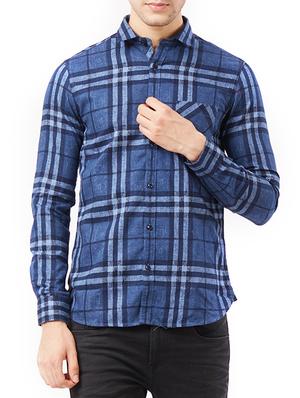 blue cotton casual shirt - 15340216 - Standard Image - 1