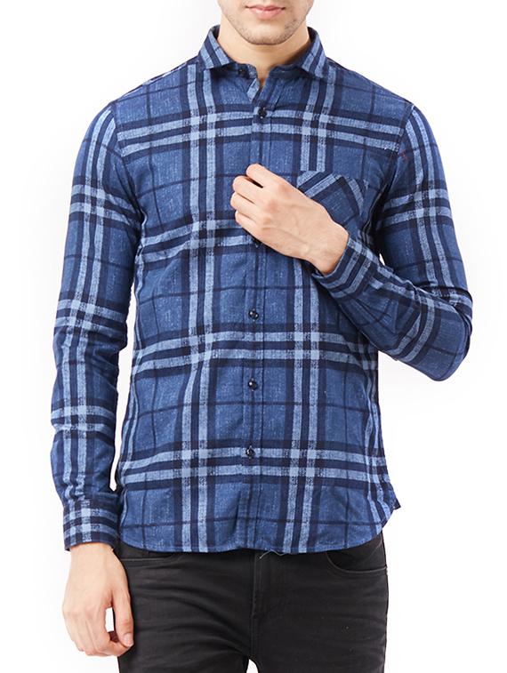 blue cotton casual shirt - 15340216 - Zoom Image - 1