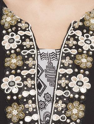 embroidery straight kurta - 15340743 - Standard Image - 4