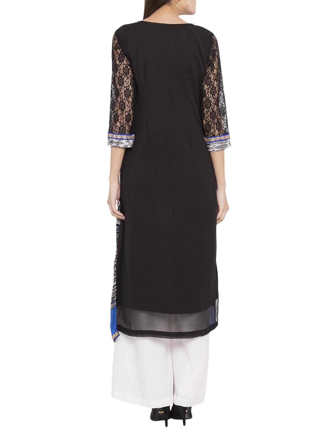 embroidery straight kurta - 15340743 - Zoom Image - 3
