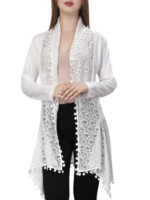 lace detail asymmetric shrug - 15340750 - Standard Image - 1