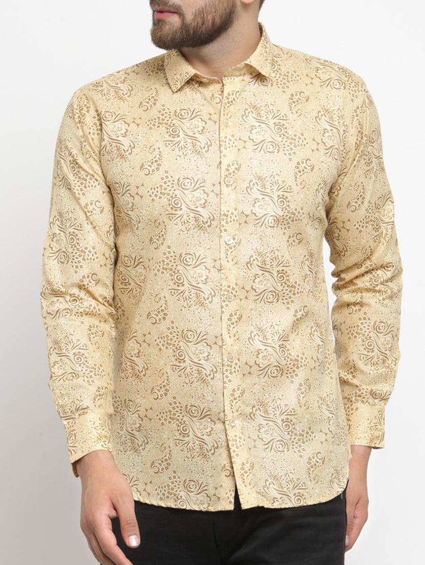 yellow cotton blend casual shirt - 15340902 - Zoom Image - 1