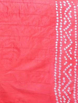 delicate border bandhani saree with blouse - 15341298 - Standard Image - 4