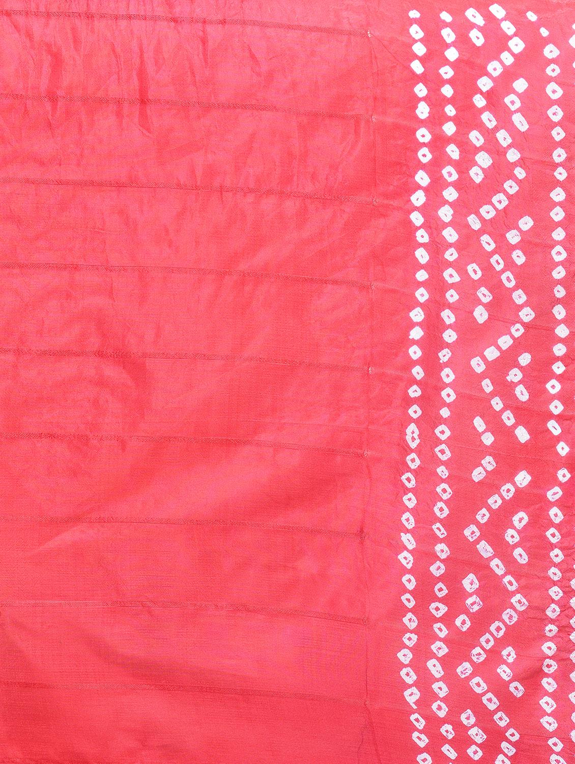 delicate border bandhani saree with blouse - 15341298 - Zoom Image - 4