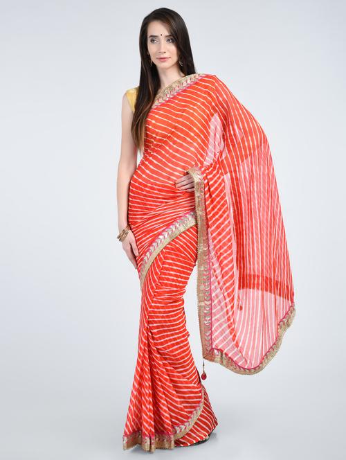 Gota patti Lehariya saree with blouse - 15341299 - Very Small Image - 1