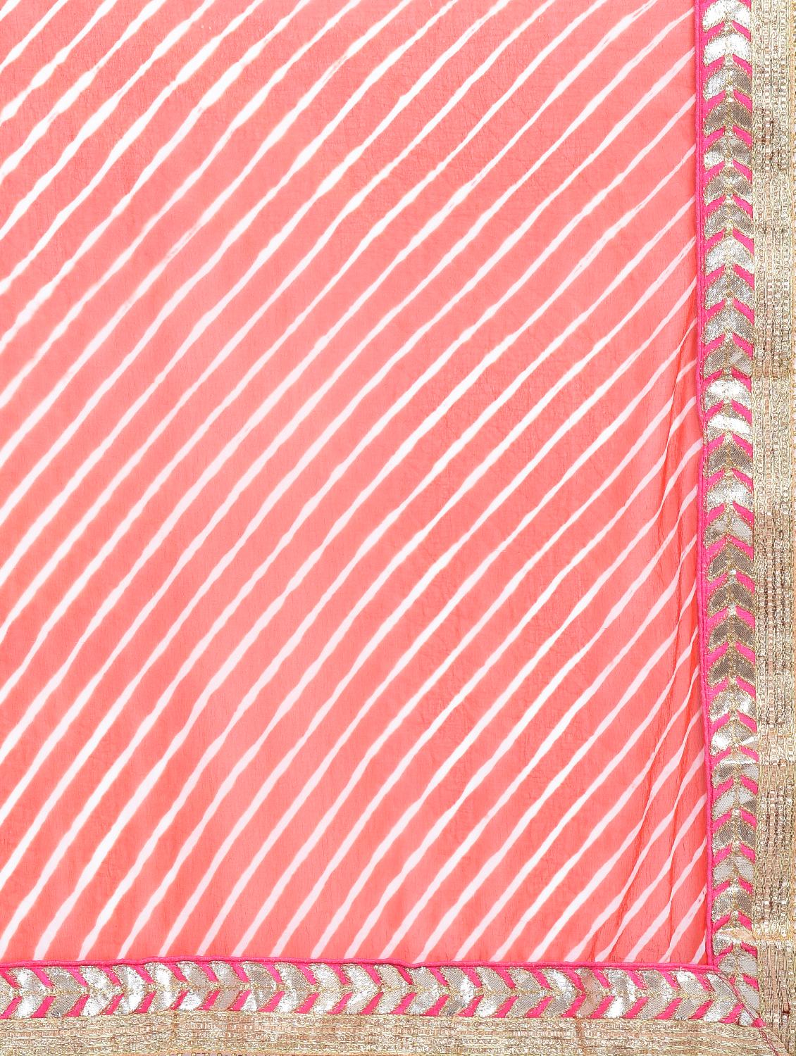 gota patti lehariya saree with blouse - 15341299 - Zoom Image - 3