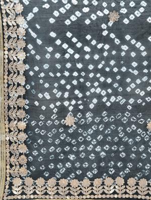 gota patti bandhani saree with blouse - 15341301 - Standard Image - 3
