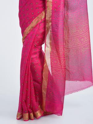 delicate border bandhani saree with blouse - 15341342 - Standard Image - 2