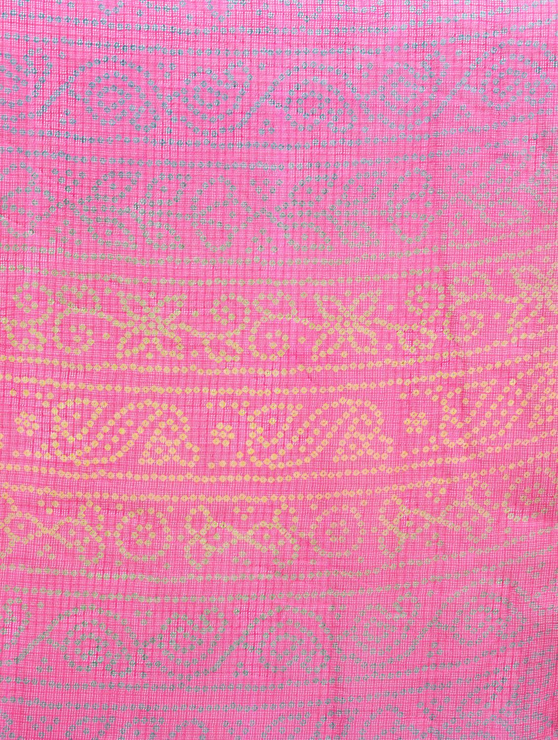 delicate border bandhani saree with blouse - 15341342 - Zoom Image - 3