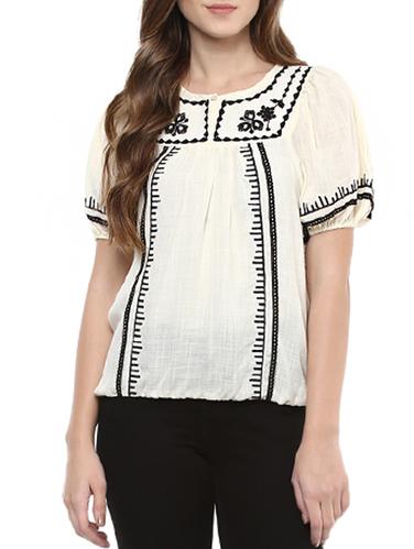 embroidered blouson top - 15341432 - Very Small Image - 1