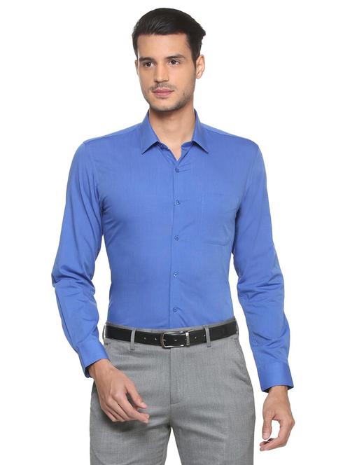 blue cotton formal shirt - 15341441 - Standard Image - 1
