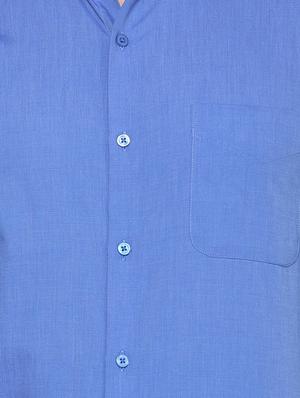 blue cotton formal shirt - 15341441 - Standard Image - 4