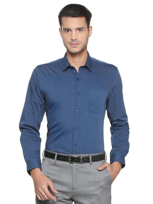 blue cotton formal shirt - 15341445 - Standard Image - 1