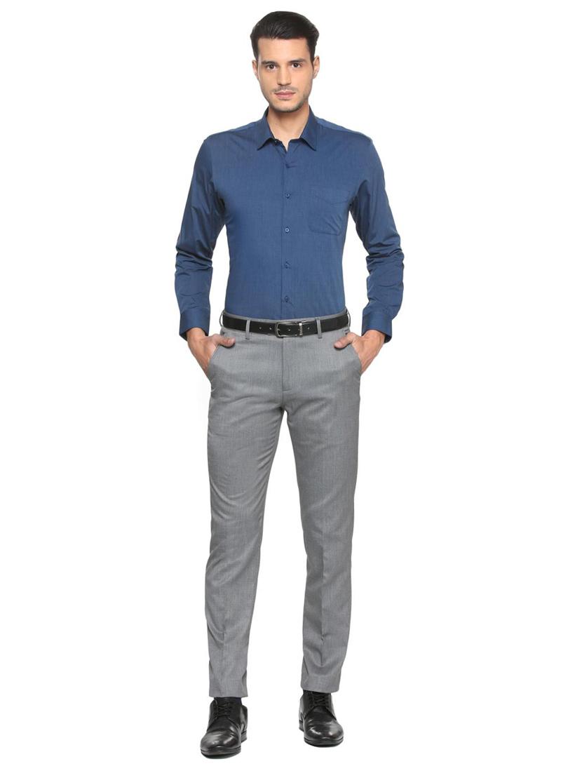 blue cotton formal shirt - 15341445 - Zoom Image - 3