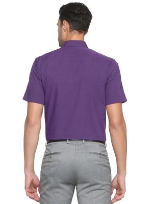 purple cotton formal shirt - 15341446 - Standard Image - 2