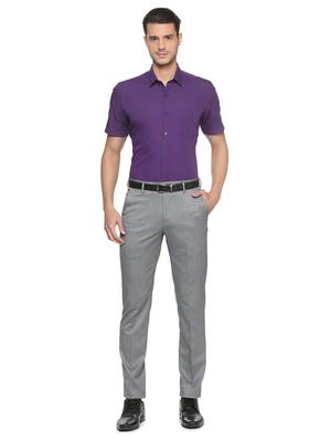 purple cotton formal shirt - 15341446 - Standard Image - 3