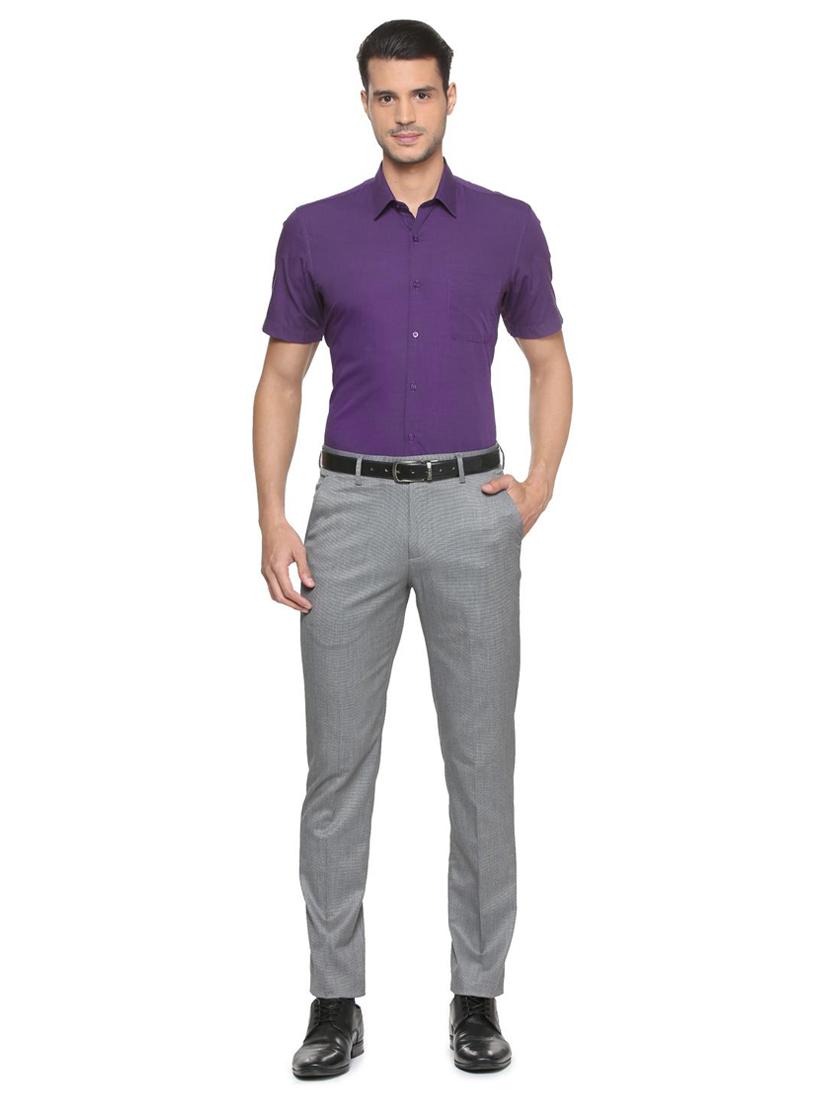 purple cotton formal shirt - 15341446 - Zoom Image - 3