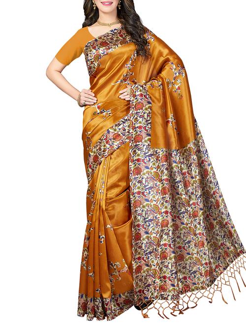 kalamkari printed saree with tassels with blouse - 15341491 - Standard Image - 1