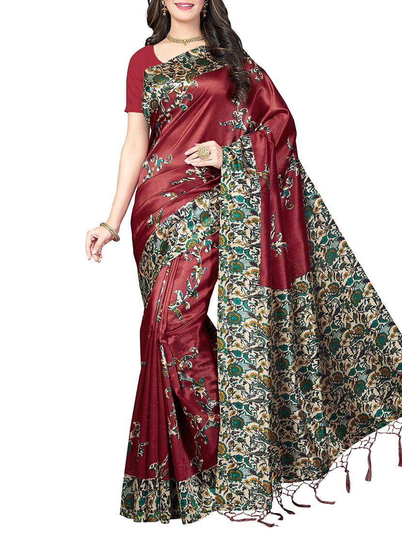 kalamkari printed saree with tassels with blouse - 15341493 - Zoom Image - 1