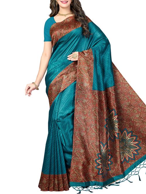 kalamkari printed saree with tassels with blouse - 15341494 - Standard Image - 1