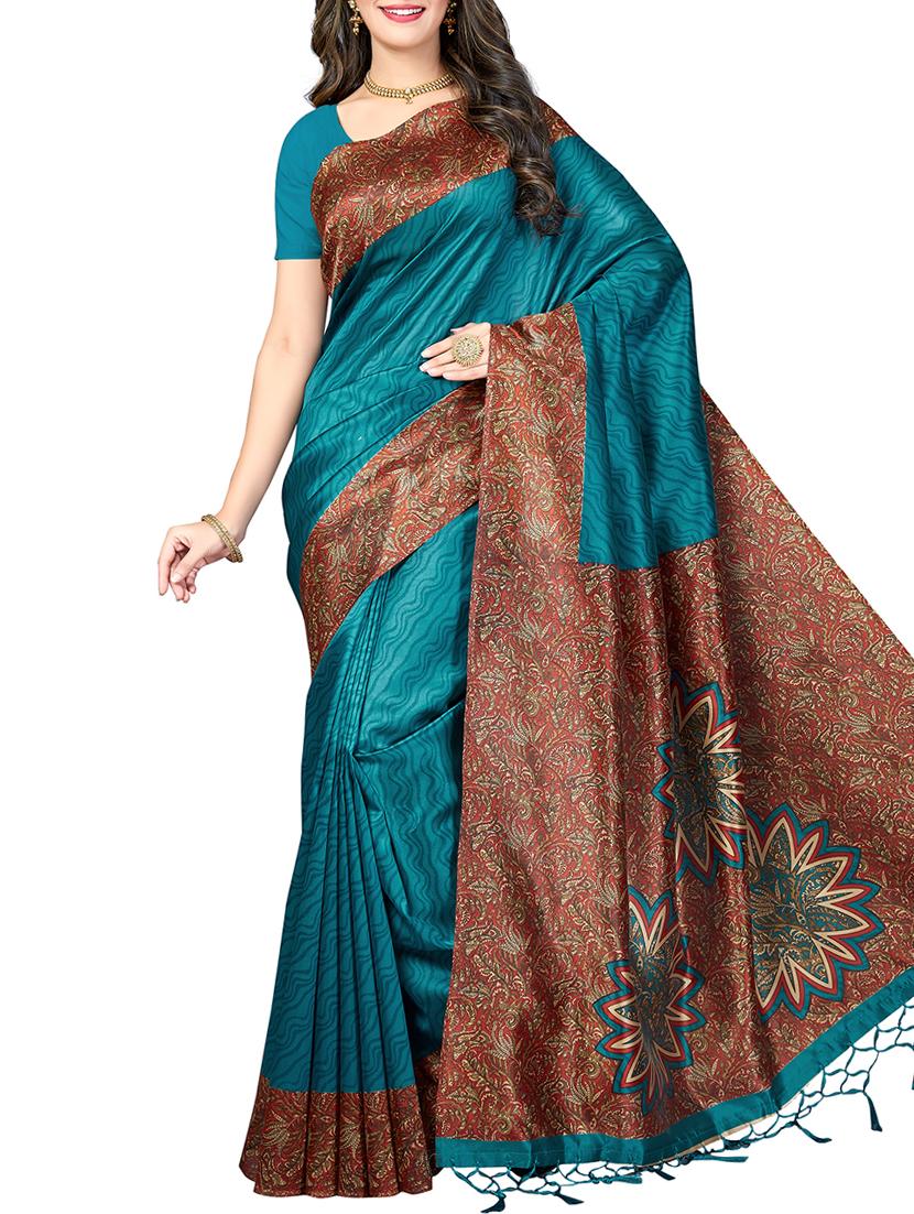 kalamkari printed saree with tassels with blouse - 15341494 - Zoom Image - 1