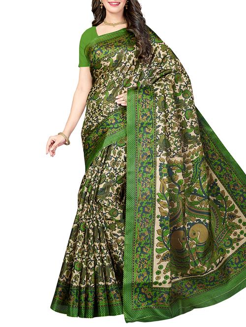 kalamkari printed saree with tassels with blouse - 15341495 - Standard Image - 1