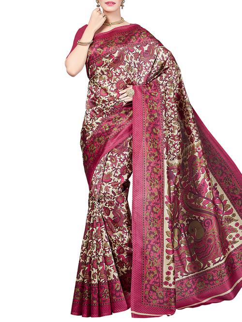 kalamkari printed saree with tassels with blouse - 15341497 - Standard Image - 1