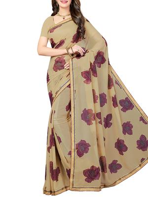 lace border floral saree with blouse - 15341502 - Standard Image - 1