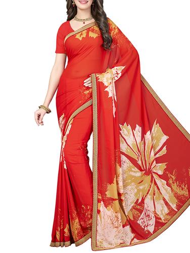 lace border printed saree with blouse - 15341508 - Very Small Image - 1
