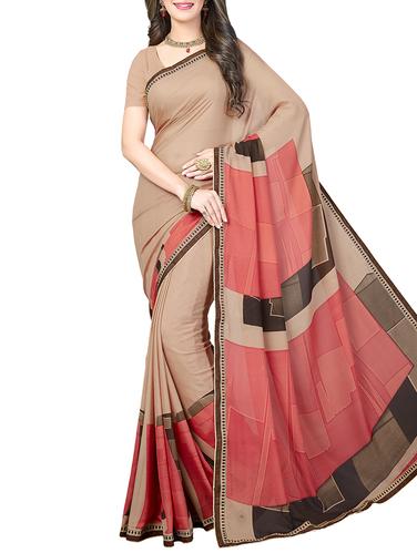 lace border geometrical saree with blouse - 15341511 - Very Small Image - 1