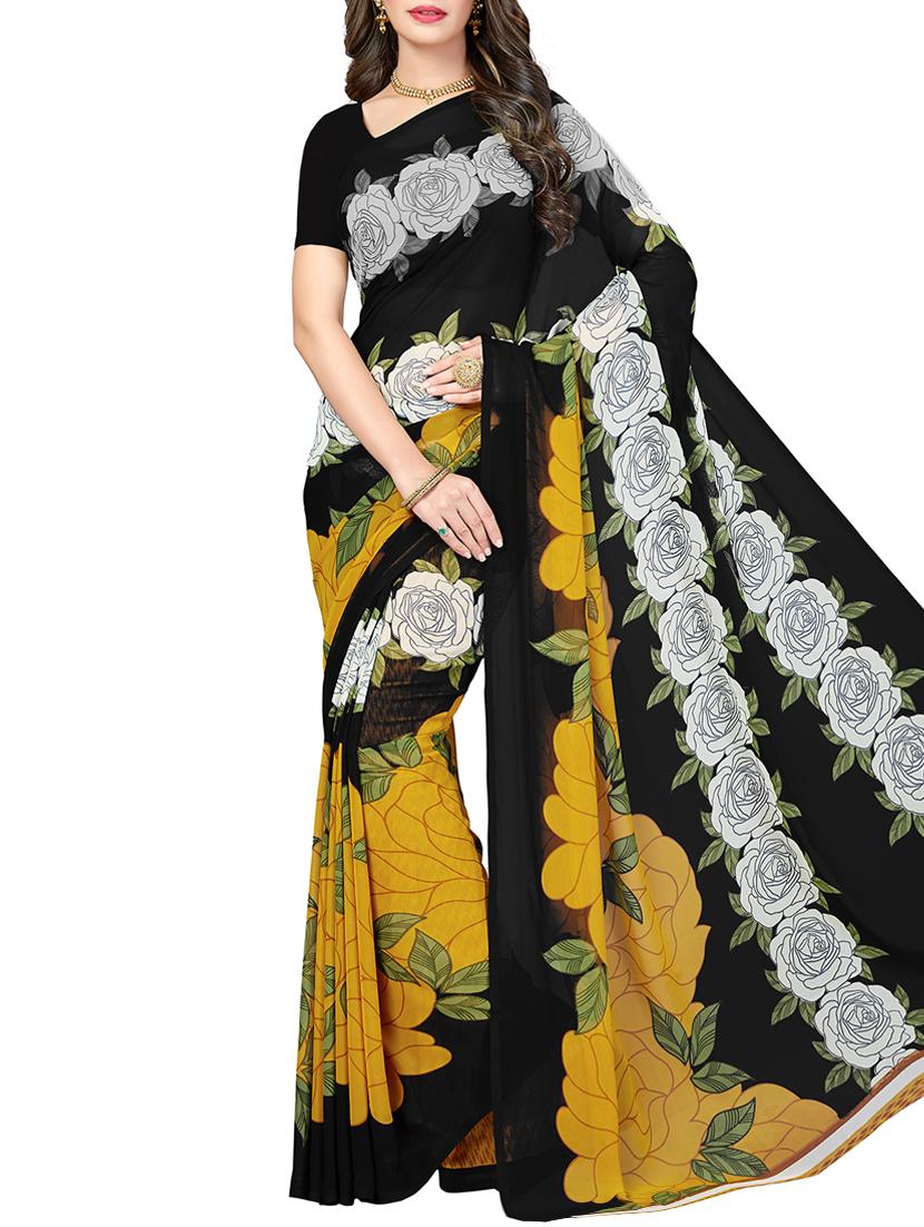 floral printed saree with blouse - 15341514 - Zoom Image - 1
