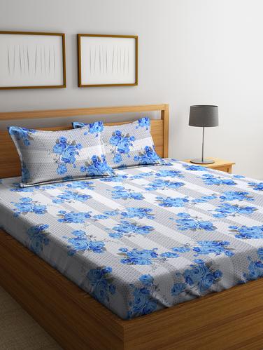 Cotton 144 TC Double Bedsheet with 2 Pillow Covers - 15341603 - Very Small Image - 1
