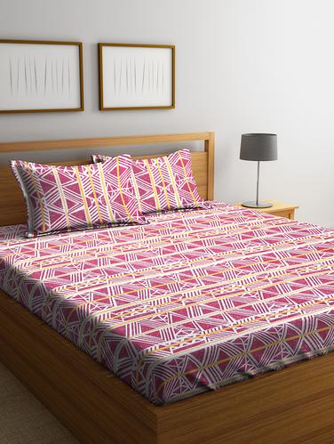 Cotton 144 TC Double Bedsheet with 2 Pillow Covers - 15341606 - Very Small Image - 1