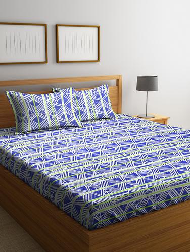 Cotton 144 TC Double Bedsheet with 2 Pillow Covers - 15341607 - Very Small Image - 1