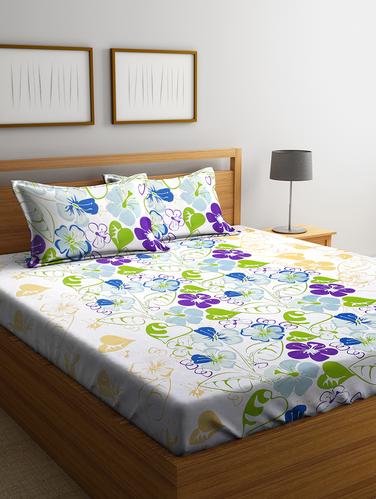 Cotton 144 TC Double Bedsheet with 2 Pillow Covers - 15341612 - Very Small Image - 1