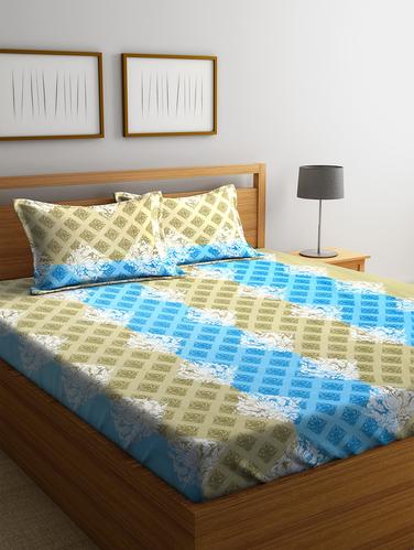 Cotton 144 TC Double Bedsheet with 2 Pillow Covers - 15341615 - Very Small Image - 1