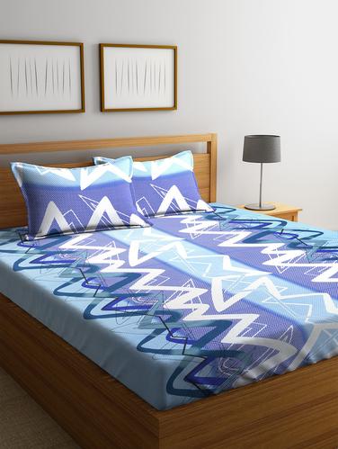 Cotton 144 TC Double Bedsheet with 2 Pillow Covers - 15341617 - Very Small Image - 1