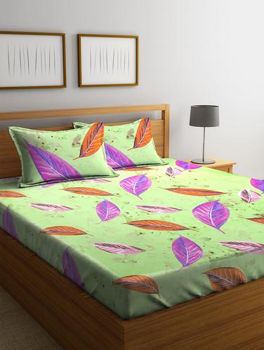 Cotton 144 TC Double Bedsheet with 2 Pillow Covers - 15341622 - Very Small Image - 1