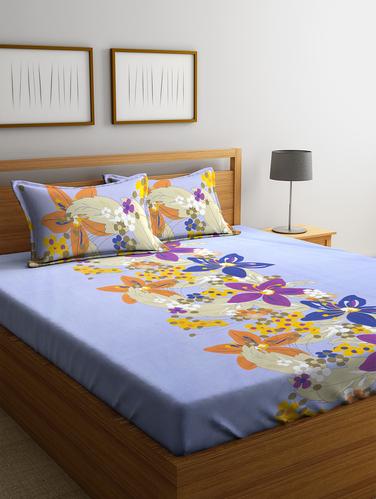 Cotton 144 TC Double Bedsheet with 2 Pillow Covers - 15341625 - Very Small Image - 1