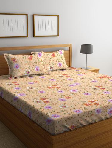 Cotton 144 TC Double Bedsheet with 2 Pillow Covers - 15341629 - Very Small Image - 1