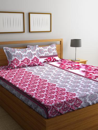 Cotton 144 TC Double Bedsheet with 2 Pillow Covers - 15341632 - Very Small Image - 1