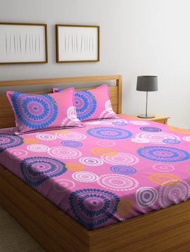 Cotton 144 TC Double Bedsheet with 2 Pillow Covers - 15341639 - Very Small Image - 1