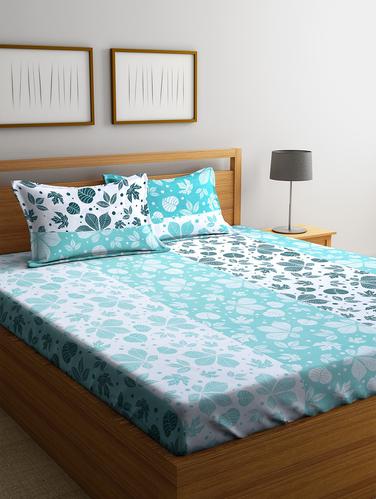 Cotton 144 TC Double Bedsheet with 2 Pillow Covers - 15341642 - Very Small Image - 1