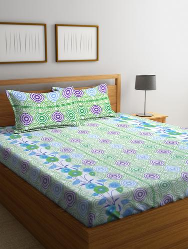 Cotton 144 TC Double Bedsheet with 2 Pillow Covers - 15341648 - Very Small Image - 1