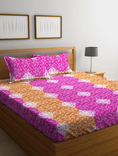 Cotton 144 TC Double Bedsheet with 2 Pillow Covers - 15341660 - Very Small Image - 1