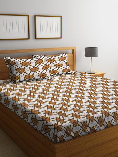 Cotton 144 TC Double Bedsheet with 2 Pillow Covers - 15341678 - Very Small Image - 1