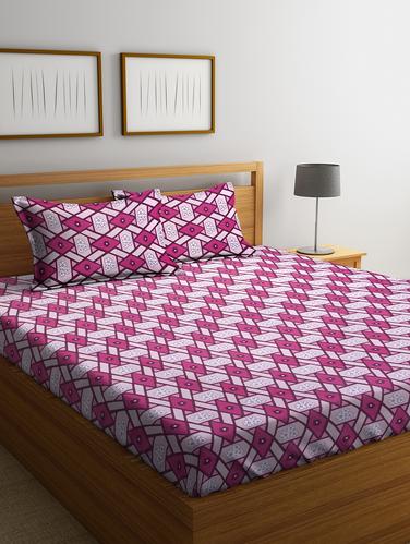 Cotton 144 TC Double Bedsheet with 2 Pillow Covers - 15341680 - Very Small Image - 1