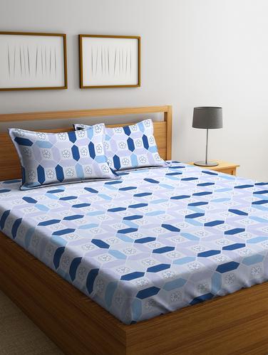 Cotton 144 TC Double Bedsheet with 2 Pillow Covers - 15341682 - Very Small Image - 1